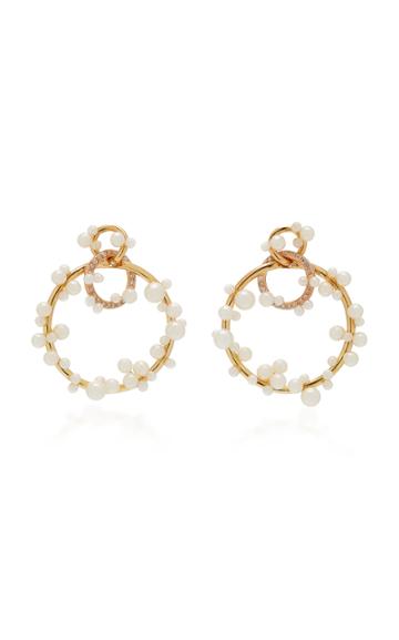 Lauren X Khoo Interlink 18k Gold, Diamond And Pearl Earrings