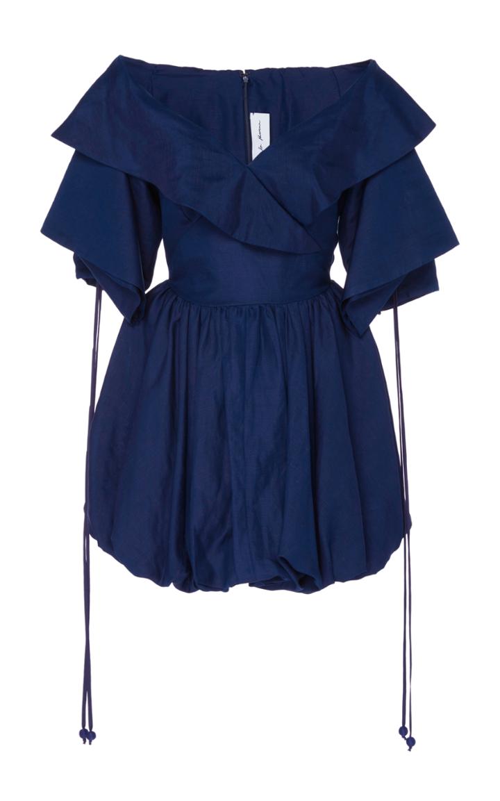 Emilio De La Morena Alas Silk Linen Dress