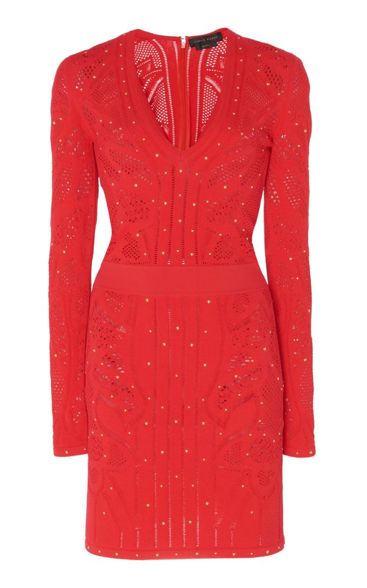 Zuhair Murad Pamplona Embellished Knit Mini Dress