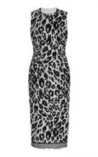 Andrew Gn Leopard Satin Jacquard Dress