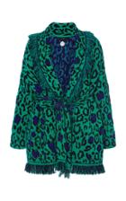 Moda Operandi Alanui Leopard Jacquard-knit Wool-cashmere Fringed Cardigan Size: Xs