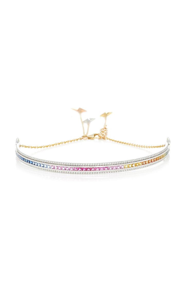 Ele Karela One-of-a-kind Crescent Rainbow Choker