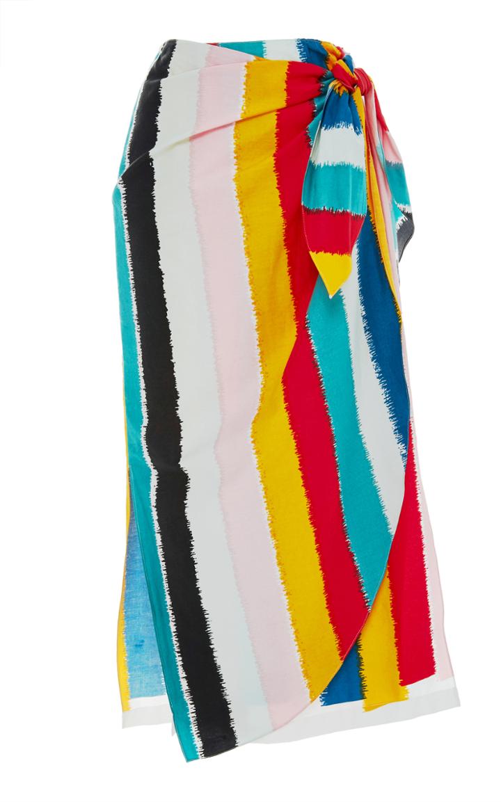 Tome Textured Stripe Sarong Skirt