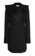 Michael Kors Collection Ruffled Crepe Tuxedo Coat Dress