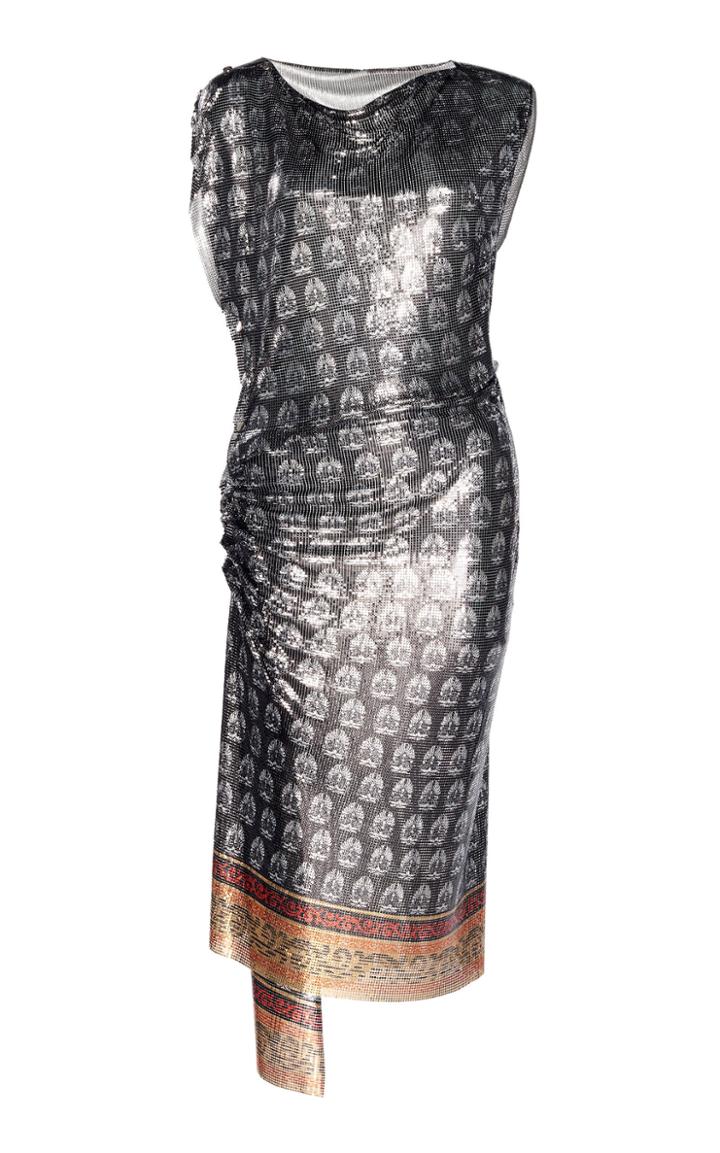 Paco Rabanne Draped Aluminum Knee-length Dress