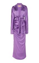 Matriel Front Tie Two Piece Silk Dress