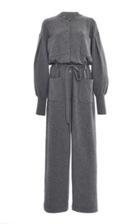 Alberta Ferretti Wool Cashmere Long Sleeve Jumpsuit