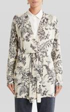 Moda Operandi Etro Belted Floral Linen-silk Cardigan
