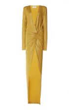 Alexandre Vauthier Long Sleeve Slit-hem Gown