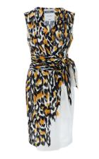 Moschino Printed Silk Crepe Wrap Dress