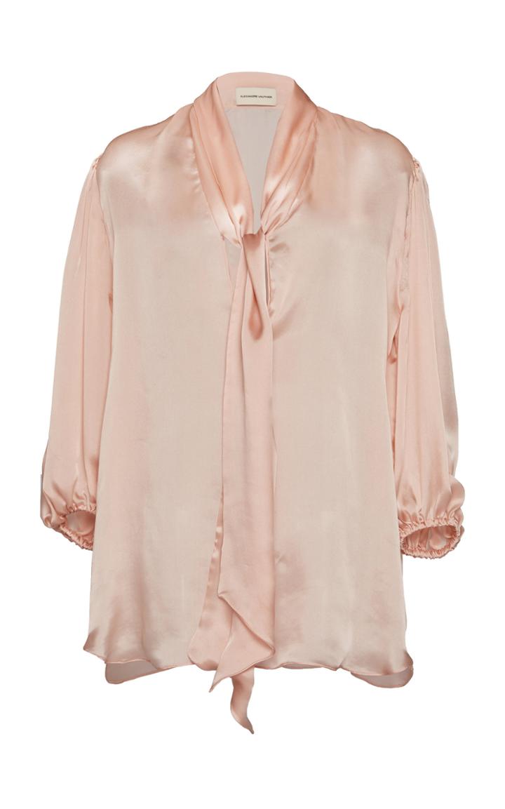 Alexandre Vauthier Silk Tie Neck Blouse