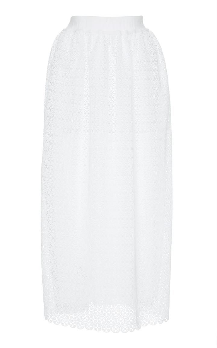 Off-white C/o Virgil Abloh High-rise Cotton Macram A-line Skirt