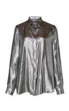 Alberta Ferretti Metallic Silk Blend Shirt