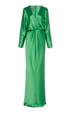 Monique Lhuillier Crepe Back Satin Dolman Sleeved Gown