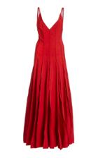 Moda Operandi Rosie Assoulin Million Pleats Cotton-blend Maxi Dress