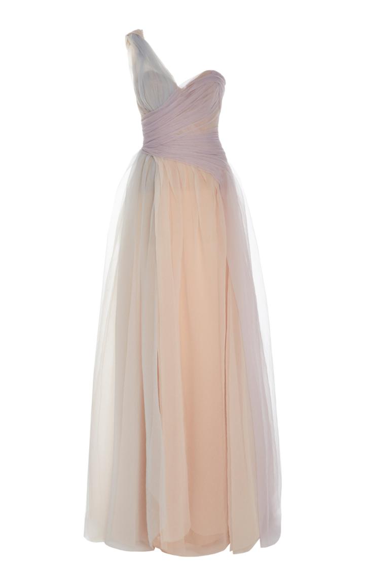 Marchesa One Shoulder Organza Gown
