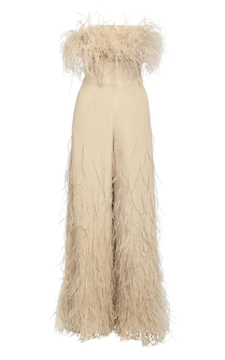 Moda Operandi Khyeli Silk Feather Jumpsuit