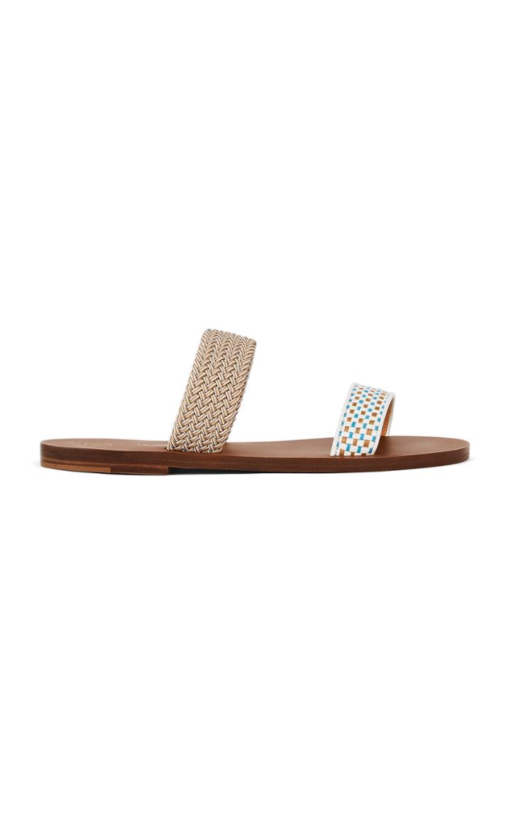 Malone Souliers Millie Woven Raffia Slides