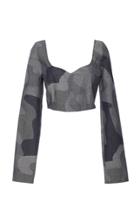 Paris Georgia Tulip Long Sleeve Camo Crop Top