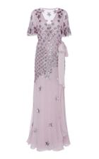 Temperley London Starlet Embellished Chiffon Wrap Gown