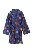 Diane Von Furstenberg Front Tie Floral Parka