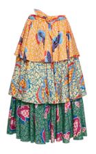 Stella Jean Tiered Cotton Blend Skirt