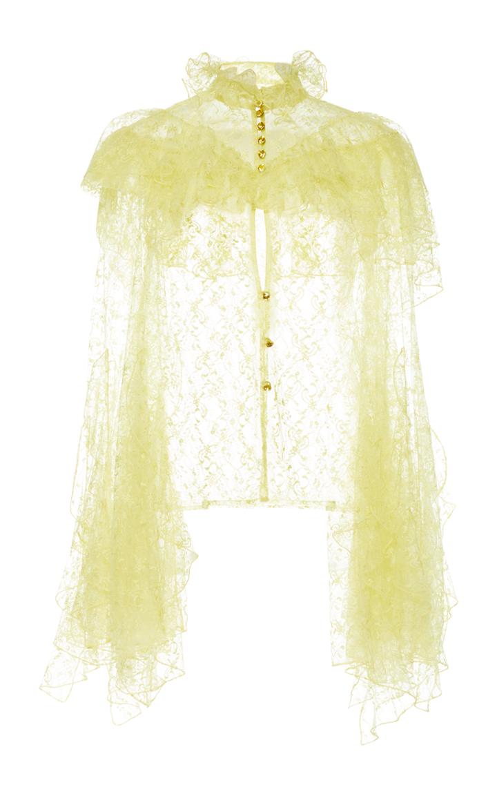 Rodarte Tulle Long Sleeve Blouse