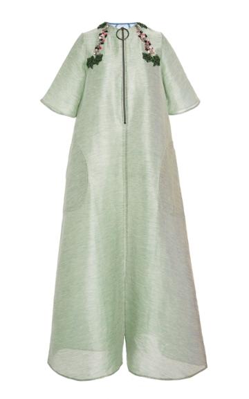 Chador Embellished Linen-blend Dress