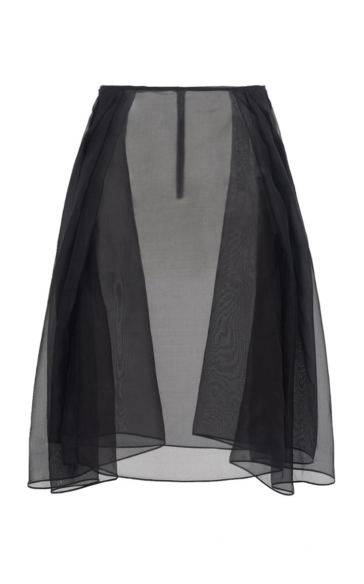 Moda Operandi Nevenka Lost Inside Her Land Pleated Silk Organza Midi Skirt