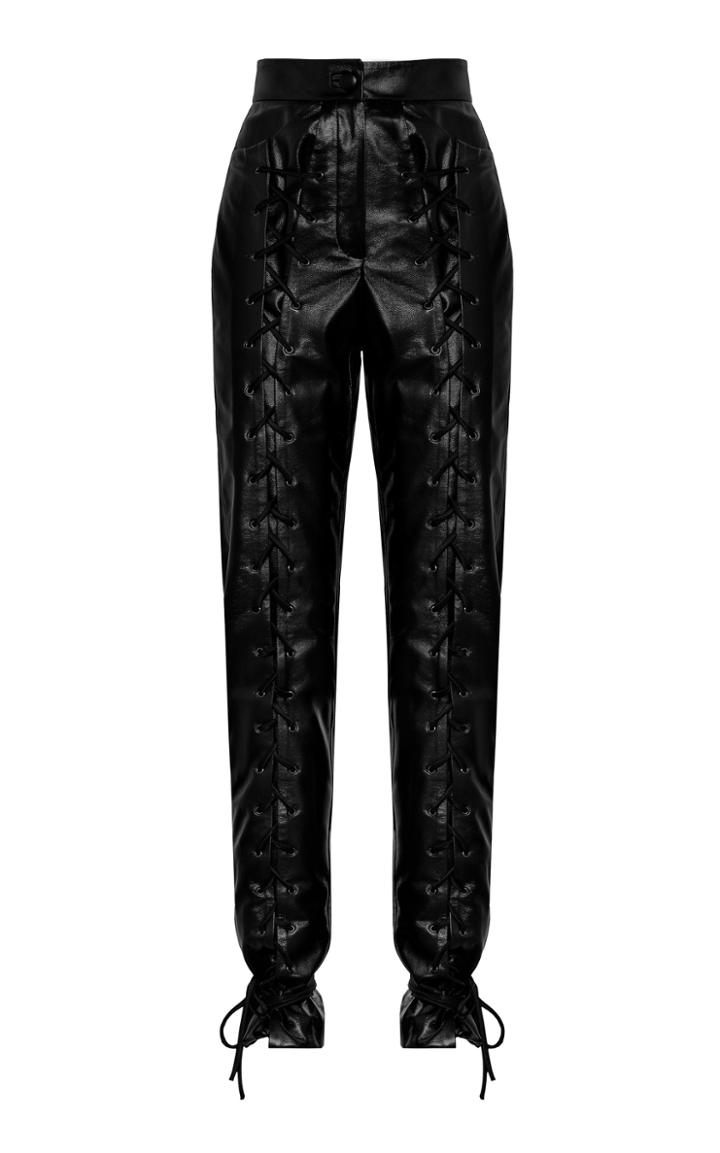 Moda Operandi Matriel Lace-up Faux Leather Straight-leg Pants