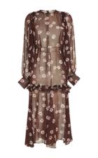 Tata Naka Long Frill Sleeve Print Dress