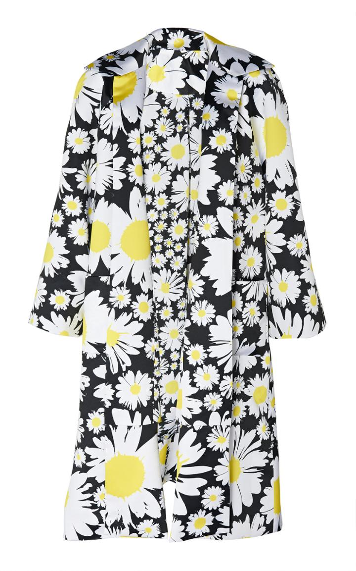 Richard Quinn Daisy Round Shoulder Duchess Satin Mac Coat