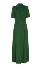 Brandon Maxwell Button-detailed Linen Midi Dress