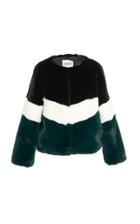 Apparis Brigitte Color-blocked Faux Fur Jacket