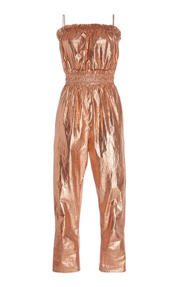 Isabel Marant Timi Strapless Coated Cotton Jumpsuit