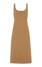 Moda Operandi St. Agni Ghita Cotton-linen Button-front Midi Dress