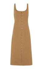 Moda Operandi St. Agni Ghita Cotton-linen Button-front Midi Dress