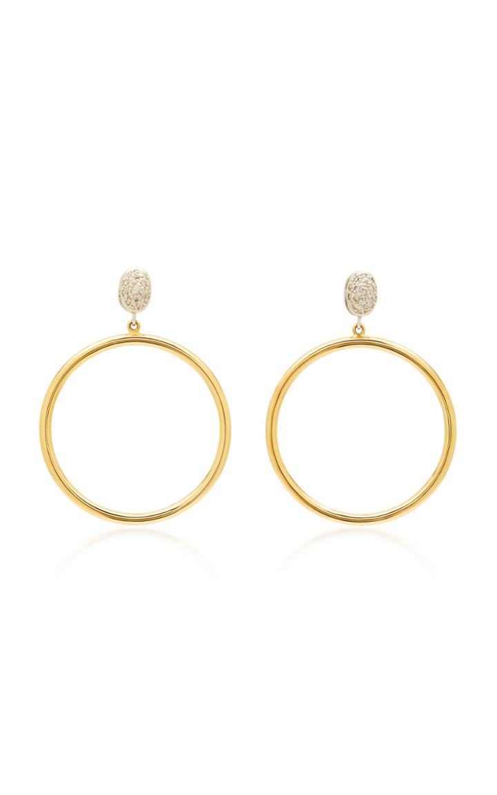 Faraone Mennella 18k Gold Diamond Hoop Earrings