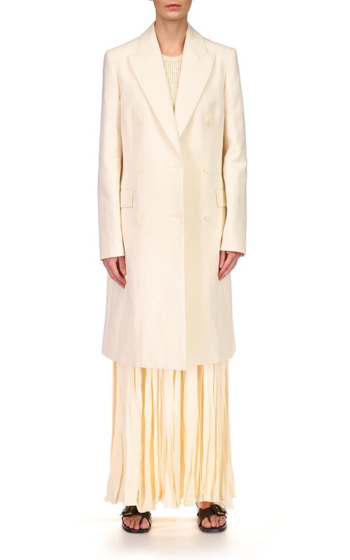 Moda Operandi Michael Kors Collection Double-breasted Cotton-linen Blend Coat