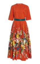 Moda Operandi Oscar De La Renta Floral-print Cotton-blend Shirt Dress