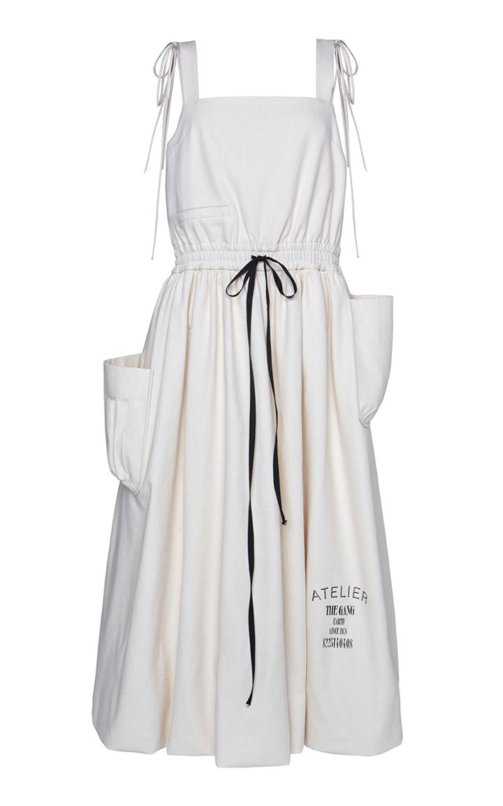 The Gang Pocketed Canvas Midi Dress