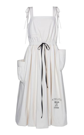 The Gang Pocketed Canvas Midi Dress