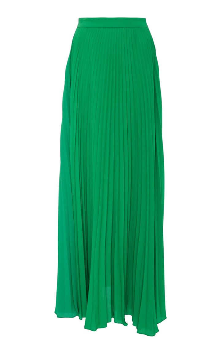 Adriana Degreas Le Fleur High Waist Pleated Long Skirt
