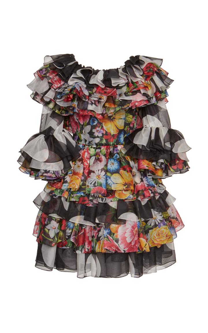 Dolce & Gabbana Ruffled A-line Chiffon Mini Dress