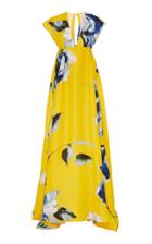 Moda Operandi Carolina Herrera Sleeveless V-neck A-line Floral Print Gown Size: 0