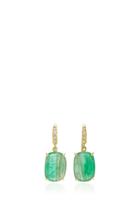 Lauren K 18k Gold Emerald And Diamond Earrings