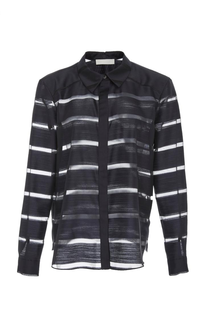 Partow Sian Stripe Silk Blend Shirt