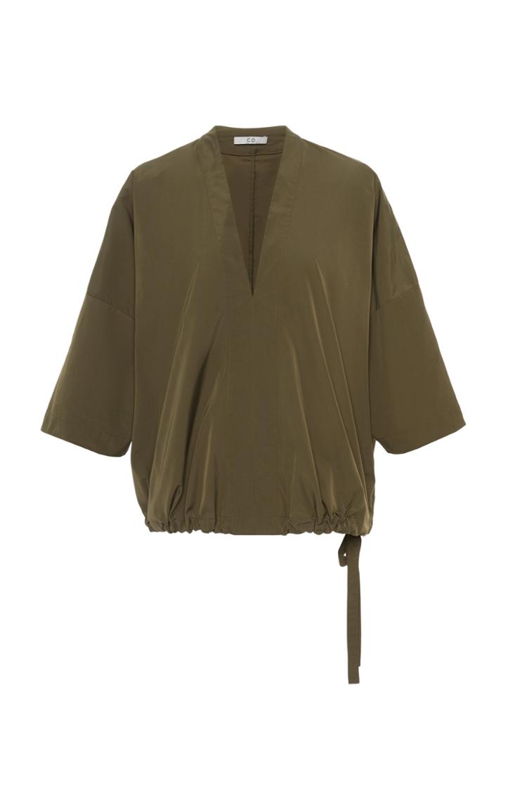 Moda Operandi Co Drawstring-hem Taffeta Popover Shirt Size: S