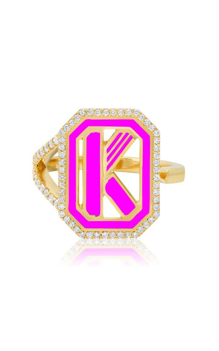 Moda Operandi Colette Jewelry 18k Yellow Gold & Diamond Gatsby Initial Ring