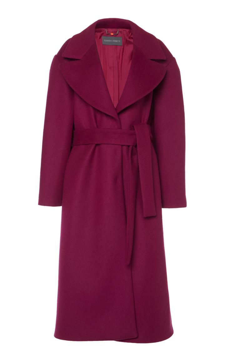 Moda Operandi Alberta Ferretti Belted Wool-blend Coat